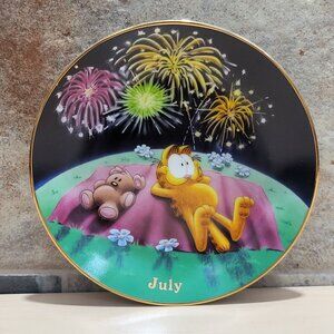 Garfield Calendar July Plate Jim Davis Plate No A 1444 Danbury Mint